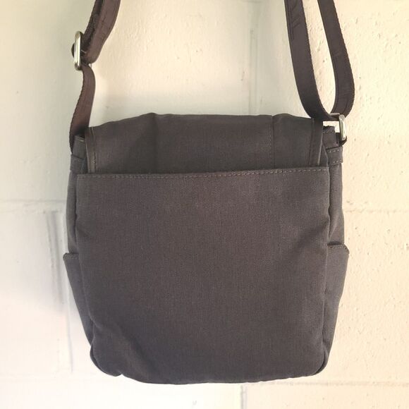 Tumi Mini Messenger / Cross Body Bag Gray Brown Trim EXCELLENT CONDITION! 10x8 - Picture 11 of 16